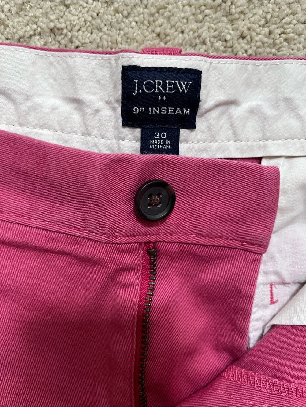 J. Crew Men’s Flat Front Chino Shorts in Rose